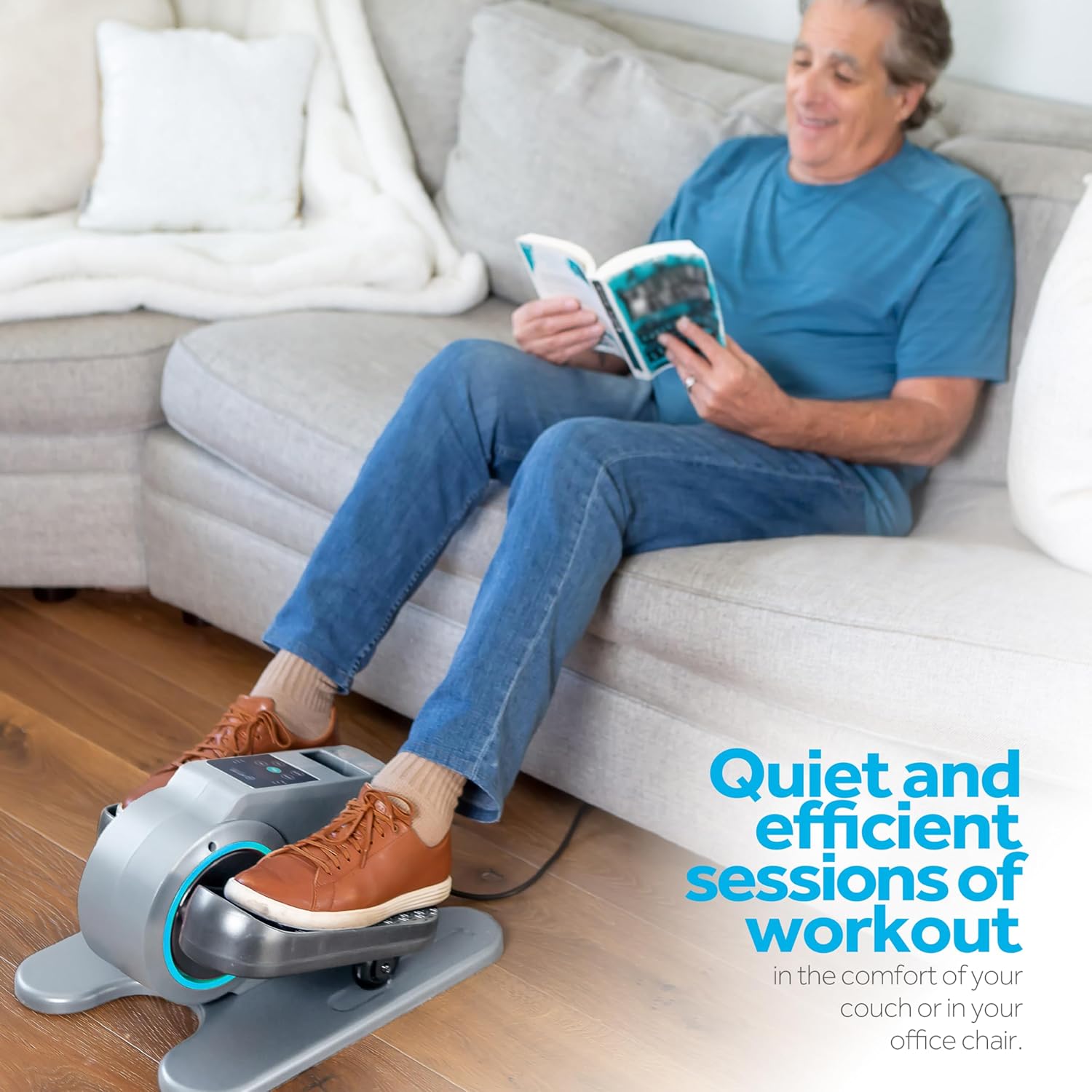 SITFIT Leg Exerciser While Sitting for Seniors, Under Desk Elliptical Machine, Leg Exercise Machine