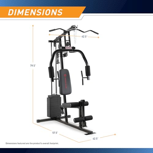 Marcy Multifunctional Workout Station 100lbs to 200lbs Stack Home Gym for Weightlifting and Bodybuilding