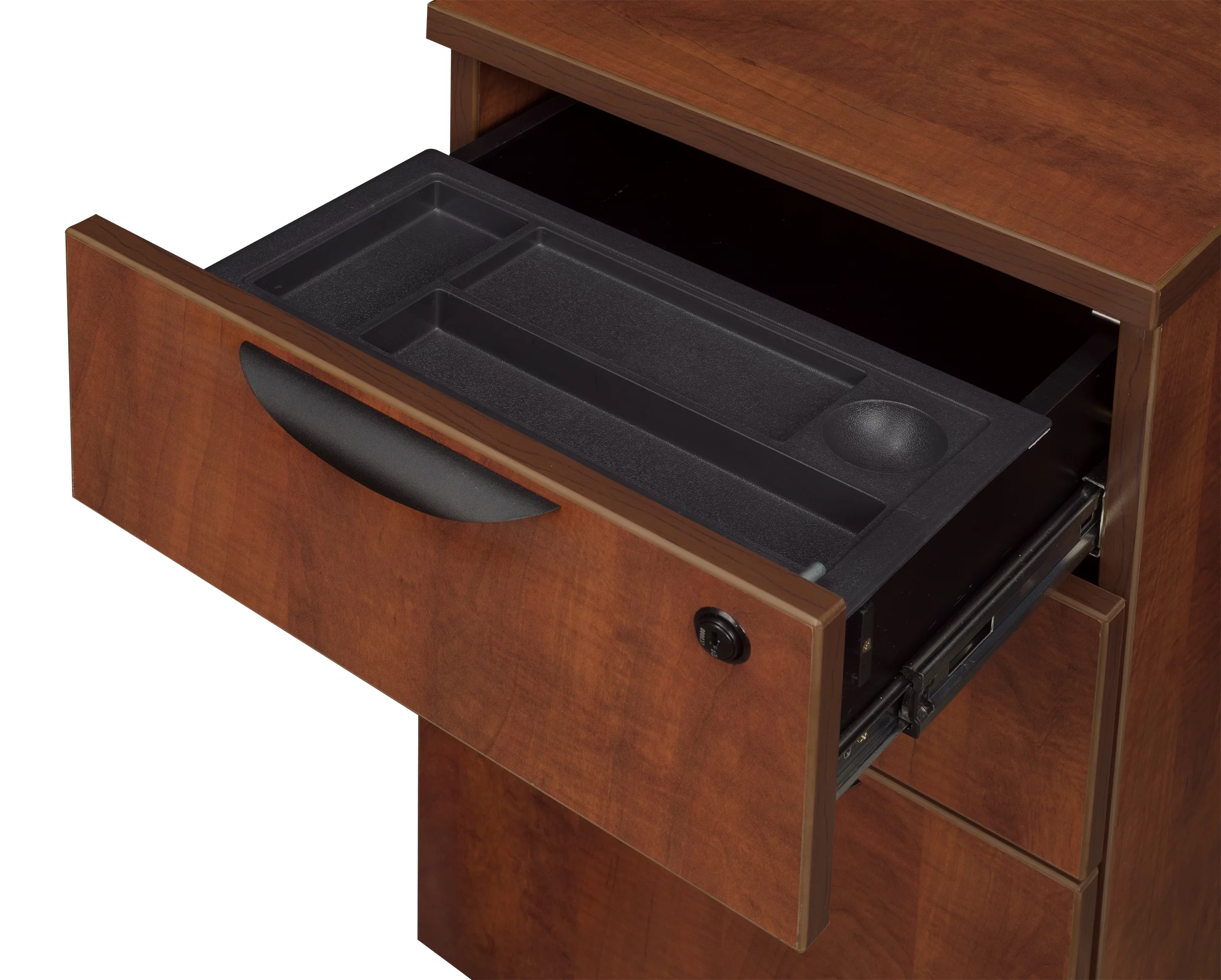 Legacy 71" Bow Front Double Full Pedestal U-Desk- Cherry