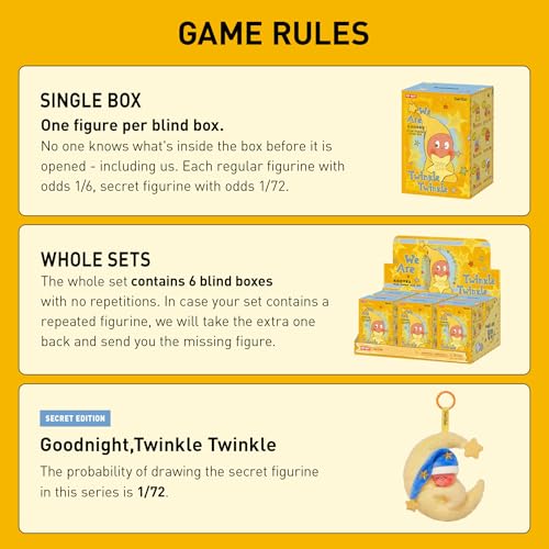 POP MART We are Twinkle Twinkle Series-Plush Pendant Blind Box, 6PCs Twinkle Twinkle Blind Box Figures