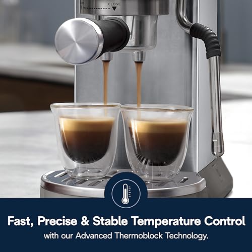 De'Longhi Dedica Duo Compact Espresso Machine - Cold Brew Coffee Maker with Milk Frother Wand- for Espresso, Hot & Iced Coffee, Cappuccinos