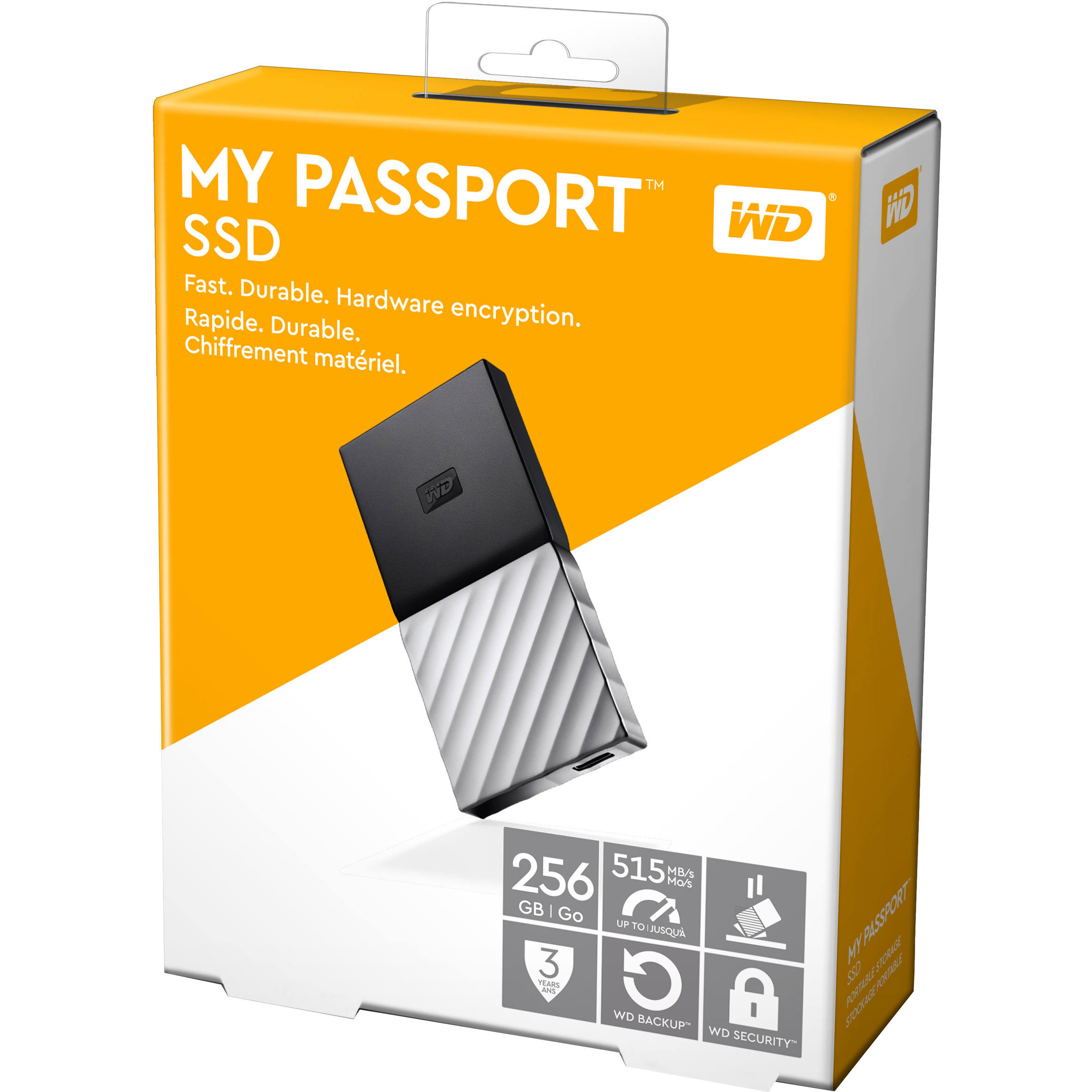 WD My Passport 256 GB External SSD - WDBK3E2560PSL - USB 3.1 Gen 2 - USB-C