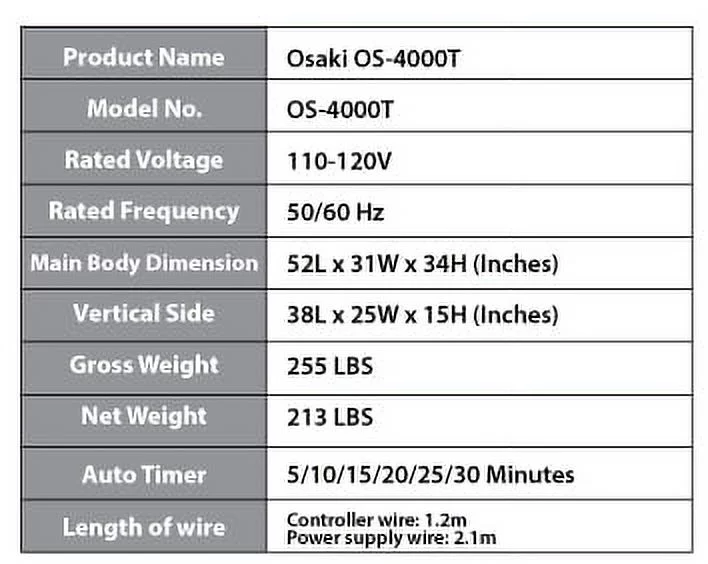 OSAKI OS-4000T Massage Chair with Six Unique Auto-programs - Charcoal