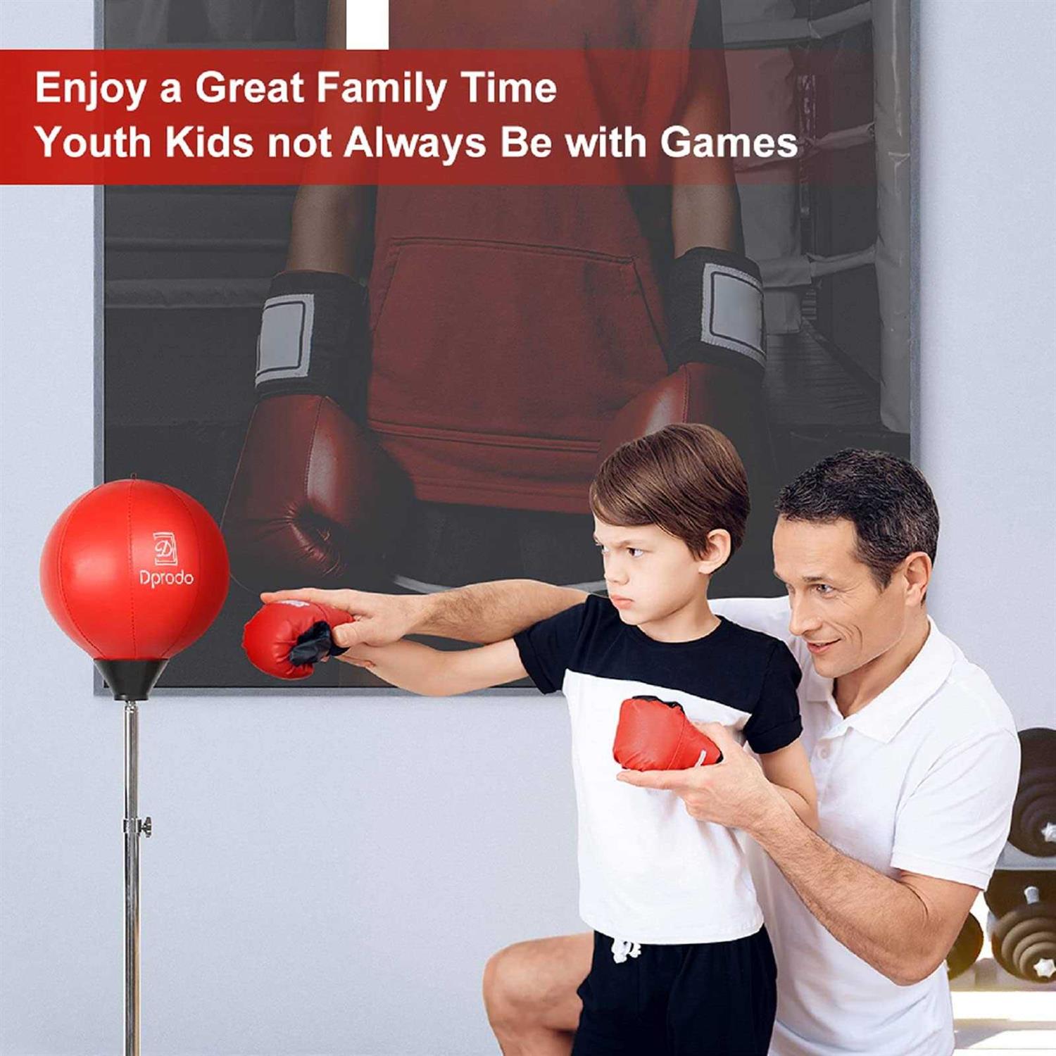 Dripex Punching Bag with Stand for Adults Kids Adjustable Speed Reflex Training Bag Including Boxing Gloves - Sports Supplies Online Store
