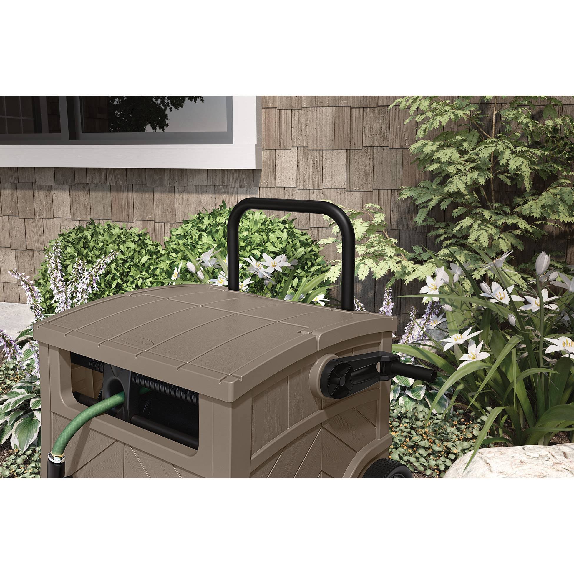 Suncast 150 ft. Free Standing Hideaway Brown Hose Reel