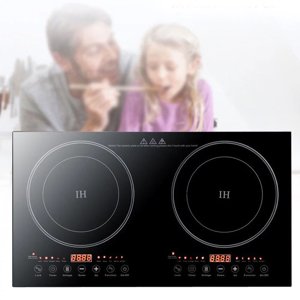 TOOL1SHOoo 2400W Portable Induction Cooktop Countertop Dual Cooker Burner Stove Hot Plate