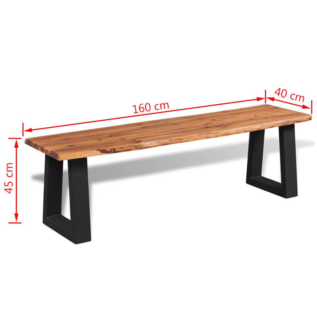 Carevas Bench Solid Acacia Wood 63"