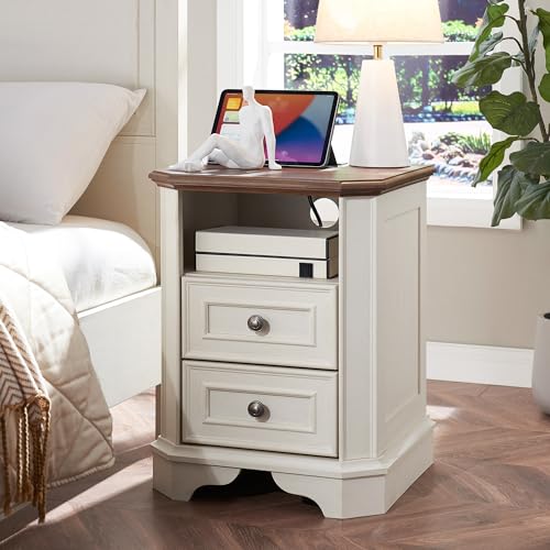 T4TREAM Farmhouse 5 Drawers Dresser for Bedroom, 48" Tall Wood Rustic Chest of Drawers with Natural Texture, Vintage Design