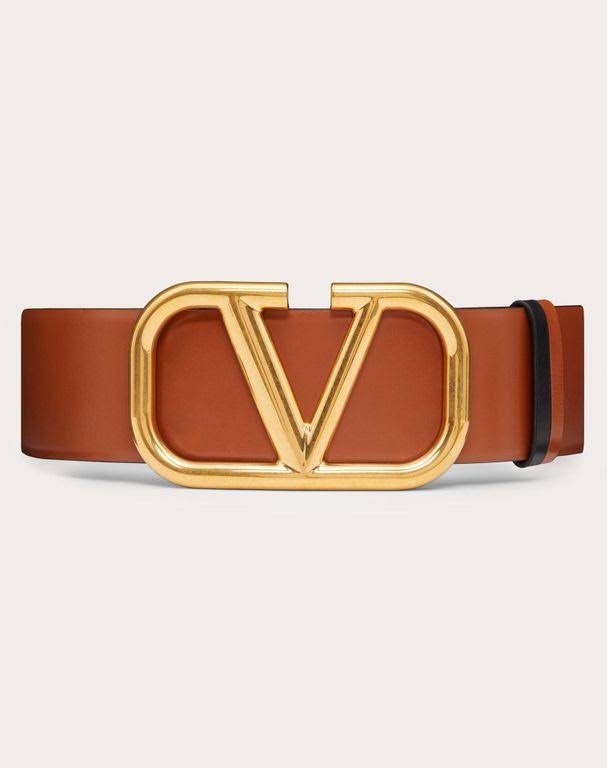 Valentino Garavani Reversible Vlogo Signature Belt in Glossy Calfskin 40mm