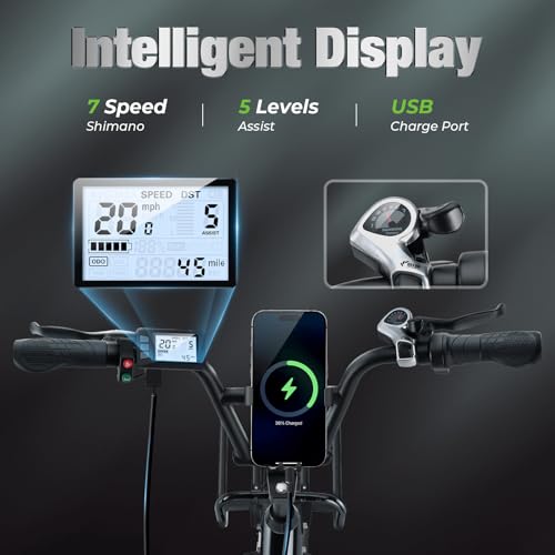 isinwheel U1 Electric Bike, 500W Motor, 20 mph, Folding Ebike, 14"/16"/20" Adults Electric Bicycles, 280.8Wh Battery, 25 Miles PAS Range, Black