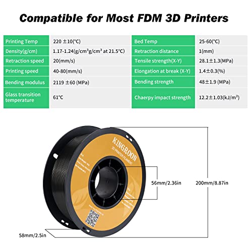 Kingroon PLA 3D Printer Filament, 12Rolls, Dimensional Accuracy +/- 0.03 mm, 12kg Spool(26.4lbs)