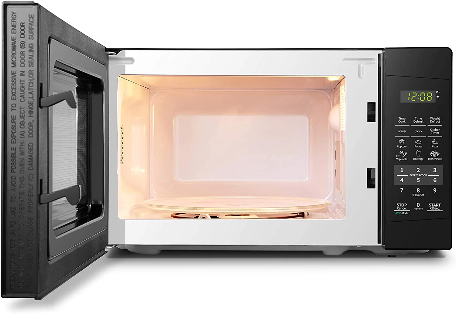 COMFEE' EM720CPL-PMB Countertop Microwave Oven with Sound On/Off, ECO Mode and Easy One-Touch Buttons, 0.7cu.ft, 700W, Black