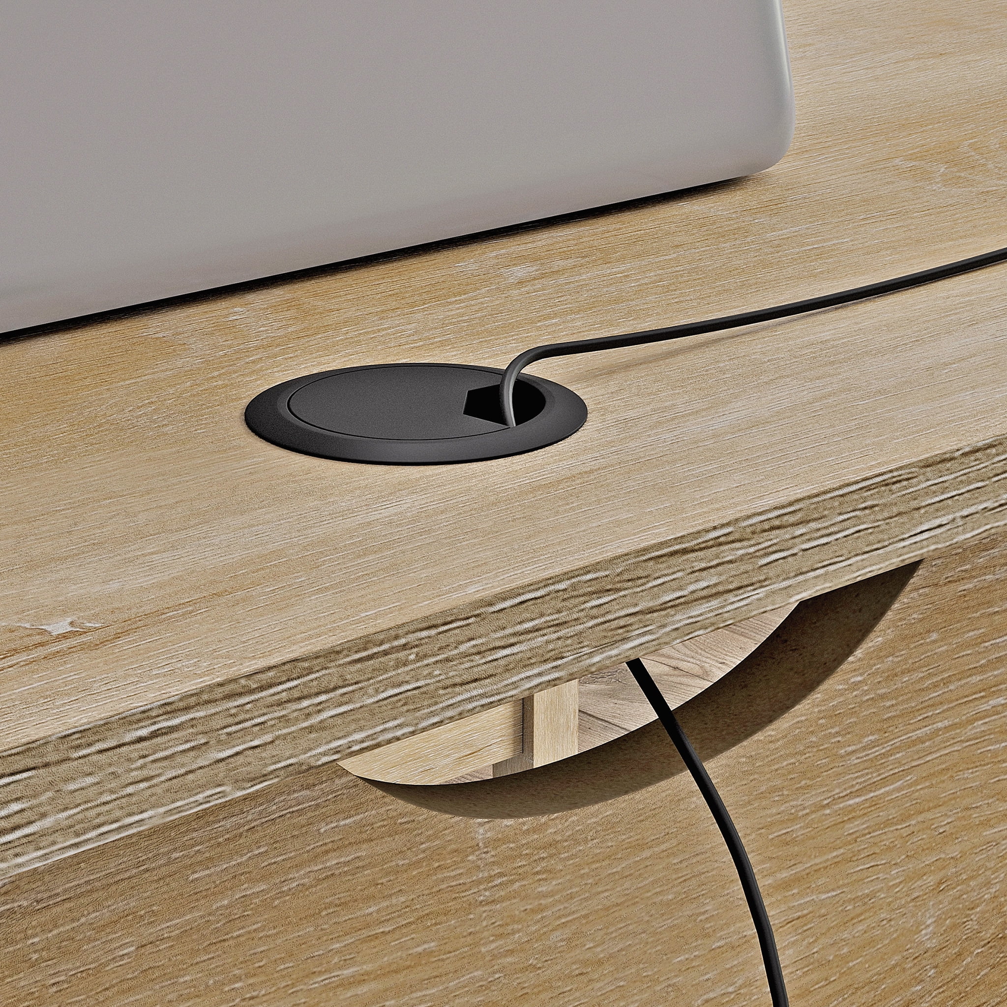Sauder Saddler Way L-Shape Computer Desk with File Drawer, Orchard Oak Finish