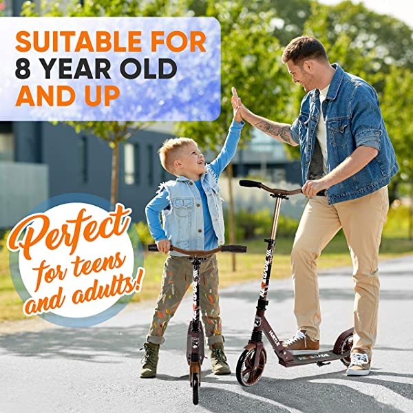 Hurtle Scooter &ndash; Scooter for Teenager &ndash; Kick Scooter &ndash; 2 Wheel Scooter with Adjustable T-Bar Handlebar &ndash
