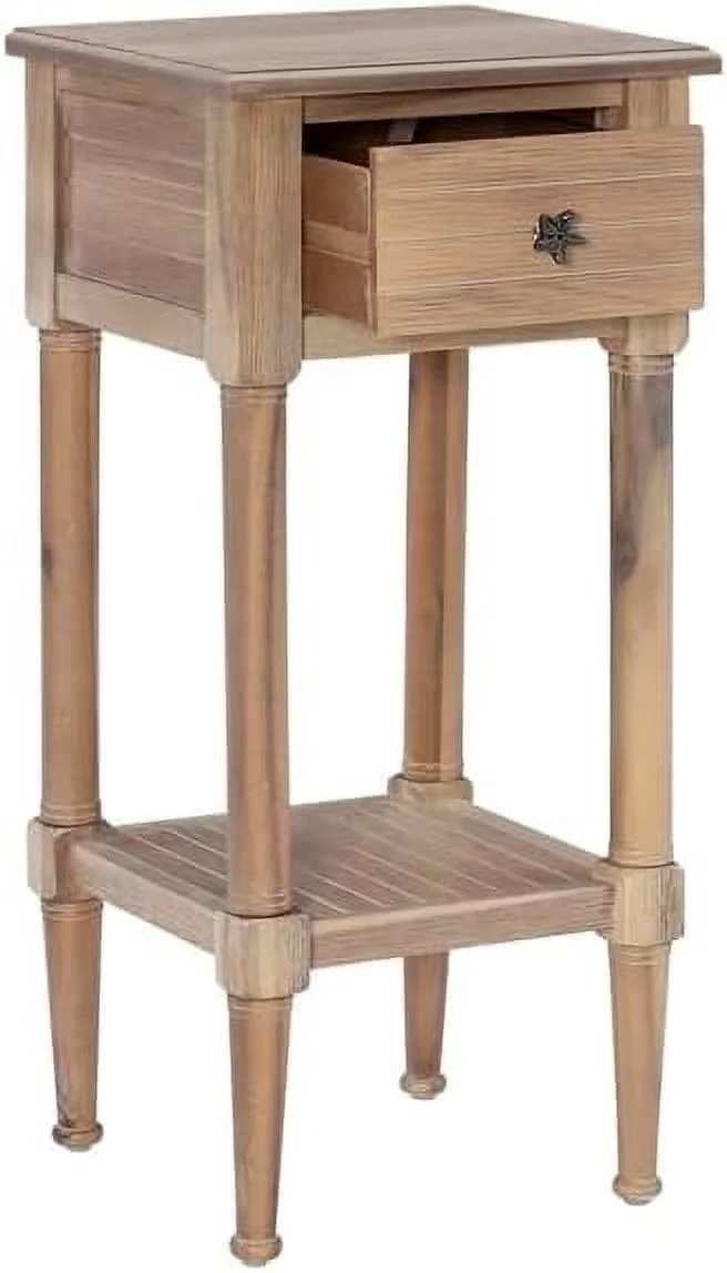 Wood Accent Starfish Coastal Side Table In Natural - Set Of 2