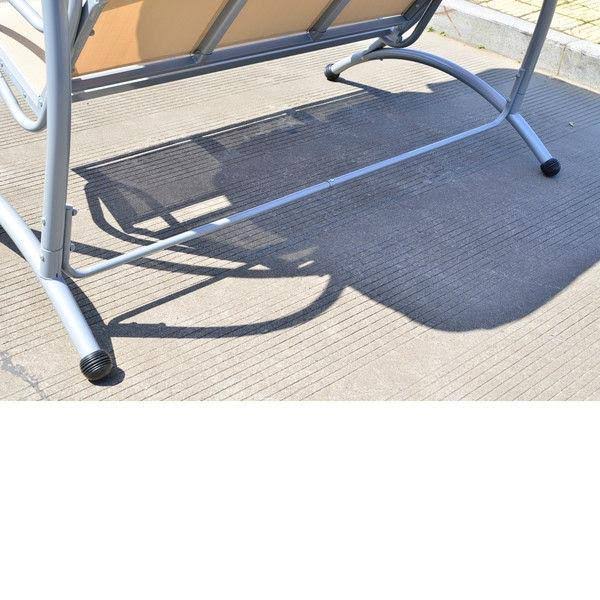 Sturdy 3 Person Outdoor Patio Porch Canopy Swing in Sand Color