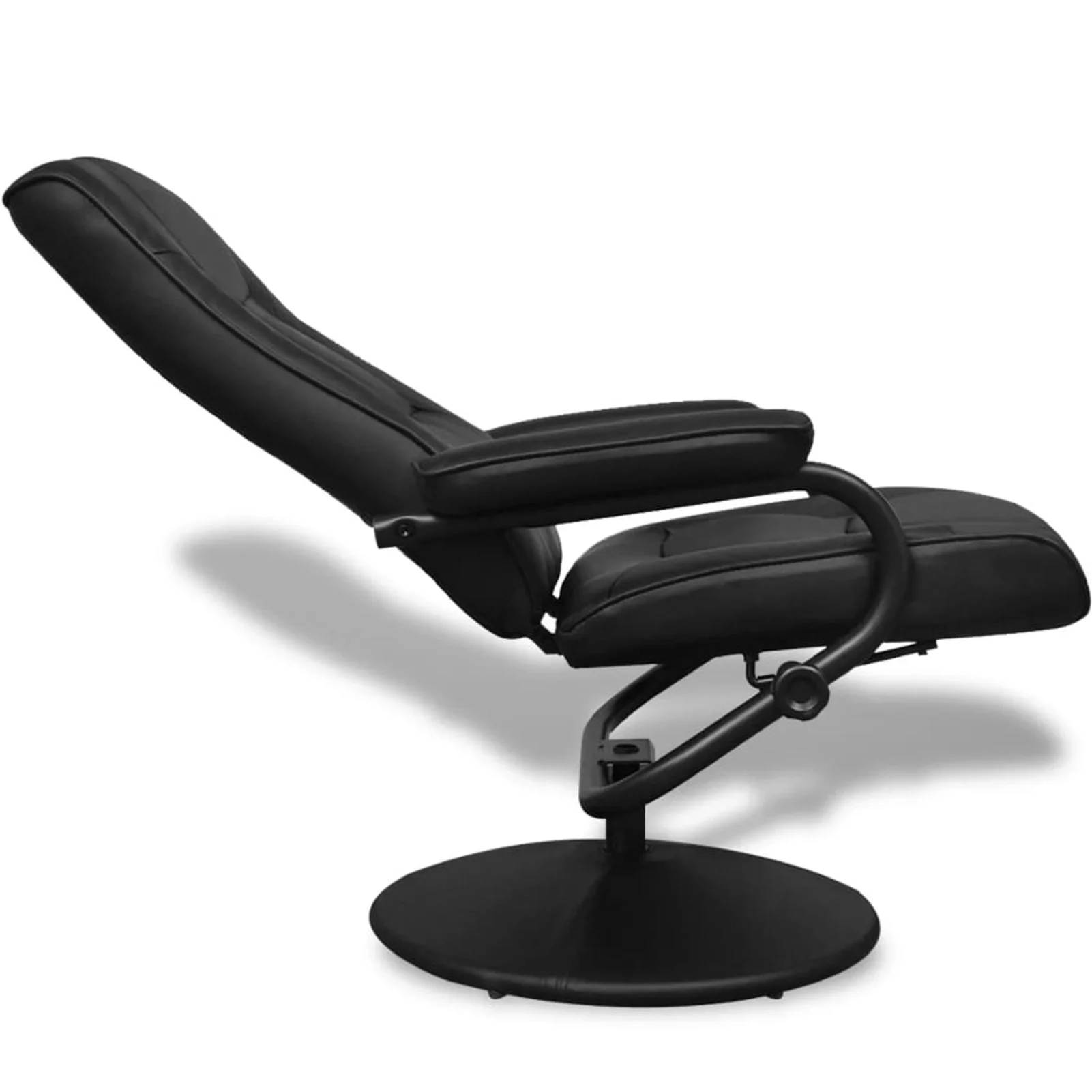 Tomshoo Swivel Recliner with Ottoman Black Faux Leather