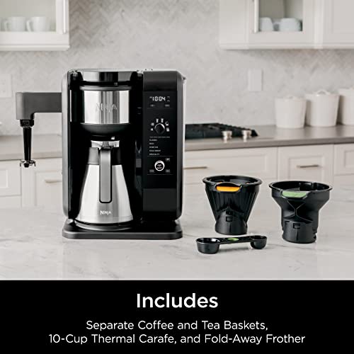 Ninja Hot and Cold Brewed System, Tea & Coffee Maker, with Auto-iQ, 6 Sizes, 5 Styles, 5 Tea Settings, 50 oz Thermal Carafe, Frother