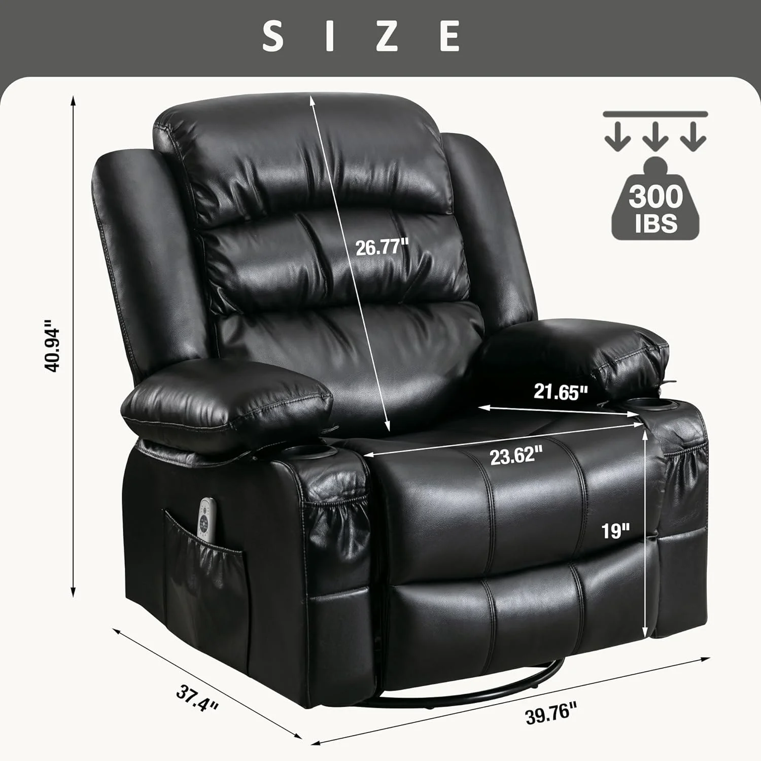 Massage Chair Recliner, Power Recliner Chairs with Heat and Message, Big and Tall Recliners with USB Port