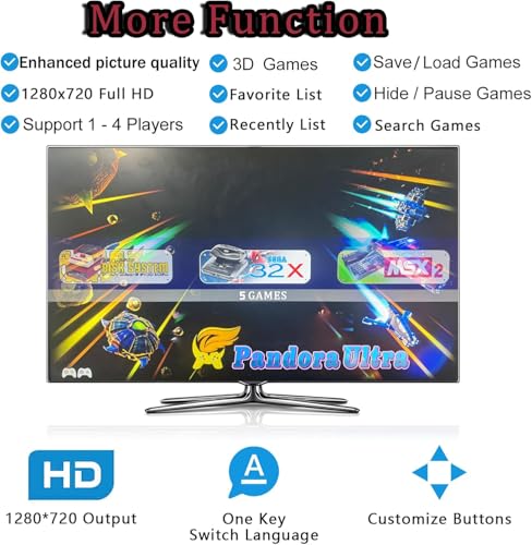 FVBADE [30000 Game in 1] 70S Pandora Box Retro Games Arcade Game Console with Two Separate Host for PC & Projector & TV 3D Games 1-4 Players Category