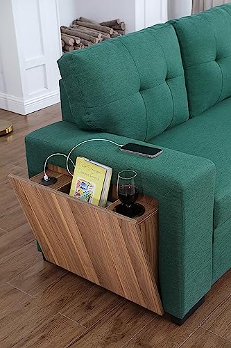 Devion Furniture Regis 4-in-1 Convertible L Shaped Couch with Pull Out Bed and Storage, Sectional Sleeper Sofa with Reversible Chaise for Living Room