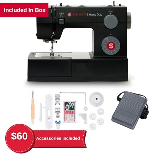 SINGER Heavy Duty 4432 High Speed Black Sewing Machine with Accessory Kit | Strong Motor with Enhanced Piercing Power, 110 Stitch Applications