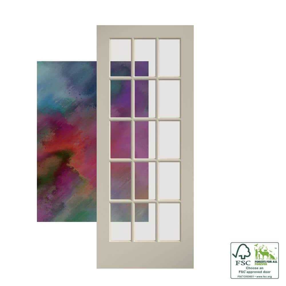 EightDoors 80 x 15-Lite French Clear Glass White Prefinished Solid Wood Core Door - Shop Hardware Tools Online Store