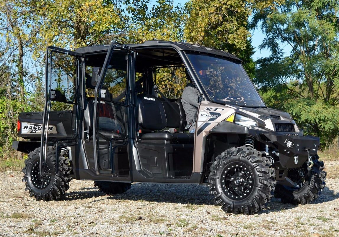 SuperATV Cab Enclosure Doors for Polaris Ranger XP 570 / XP 900 / XP 1000 Crew (See Fitment) | Front and Rear Set | Light-Tint 1/4" Thick