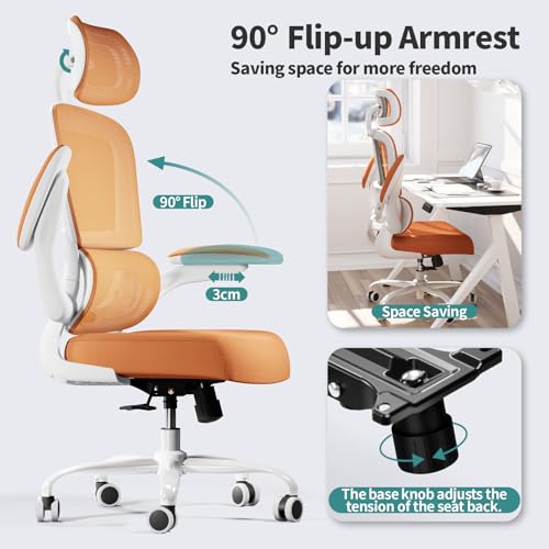 TRALT Office Chair Ergonomic Desk Chair, 330 LBS Home Mesh Office Desk Chairs with Wheels, Comfortable Gaming Chair