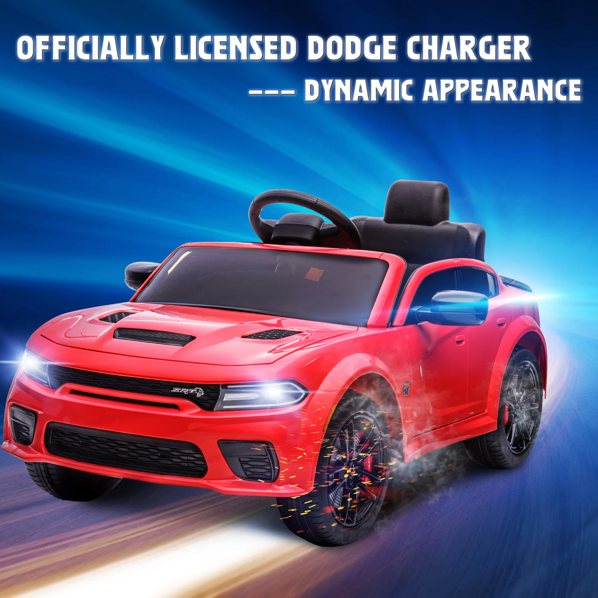Dodge Charger Electric Ride on Car Toys for Girls, 12V Battery Powered Ride On Toys with Parent Remote Control