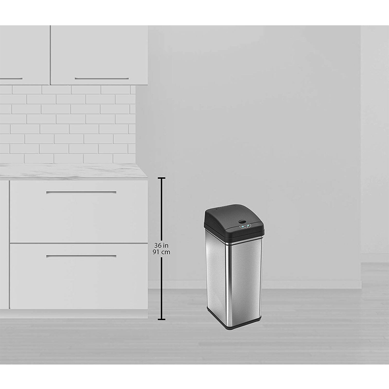 iTouchless 13 Gal Touchless Sensor Kitchen Trash Can-Stainless Steel,Odor Filter