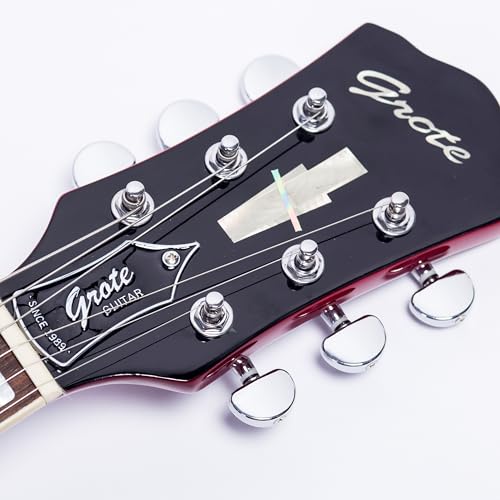 GROTE Jazz Electric Guitar Hollow Body Chrome Hardware P90 pickup (RED)