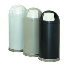 Witt 15 Gallon Push Dome Top Waste Receptacle - Black