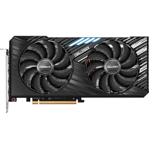 ASRock AMD Radeon RX 7700 XT Challenger 12GB GDDR6 192-bit 0dB Silent Cooling 7680 x 4320 DisplayPort HDMI LED Indicator 18Gbps Dual Fan Graphics Card