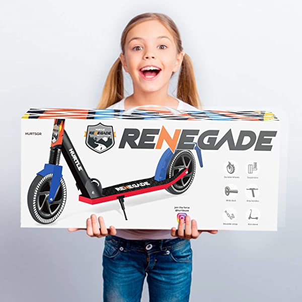 Hurtle Scooter &ndash; Scooter for Teenager &ndash; Kick Scooter &ndash; 2 Wheel Scooter with Adjustable T-Bar Handlebar &ndash