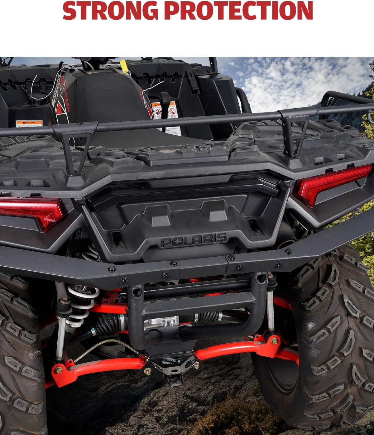 A & UTV PRO Rear Bumper Brush Guard for 2017-2022 Polaris Sportsman 850 / XP 1000,Heavy Duty Ultimate Series Steel Rear Bumper Protector Accessories