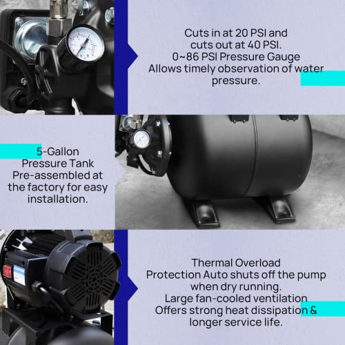 Aquastrong Portable Shallow Well Pump Garden Pump…