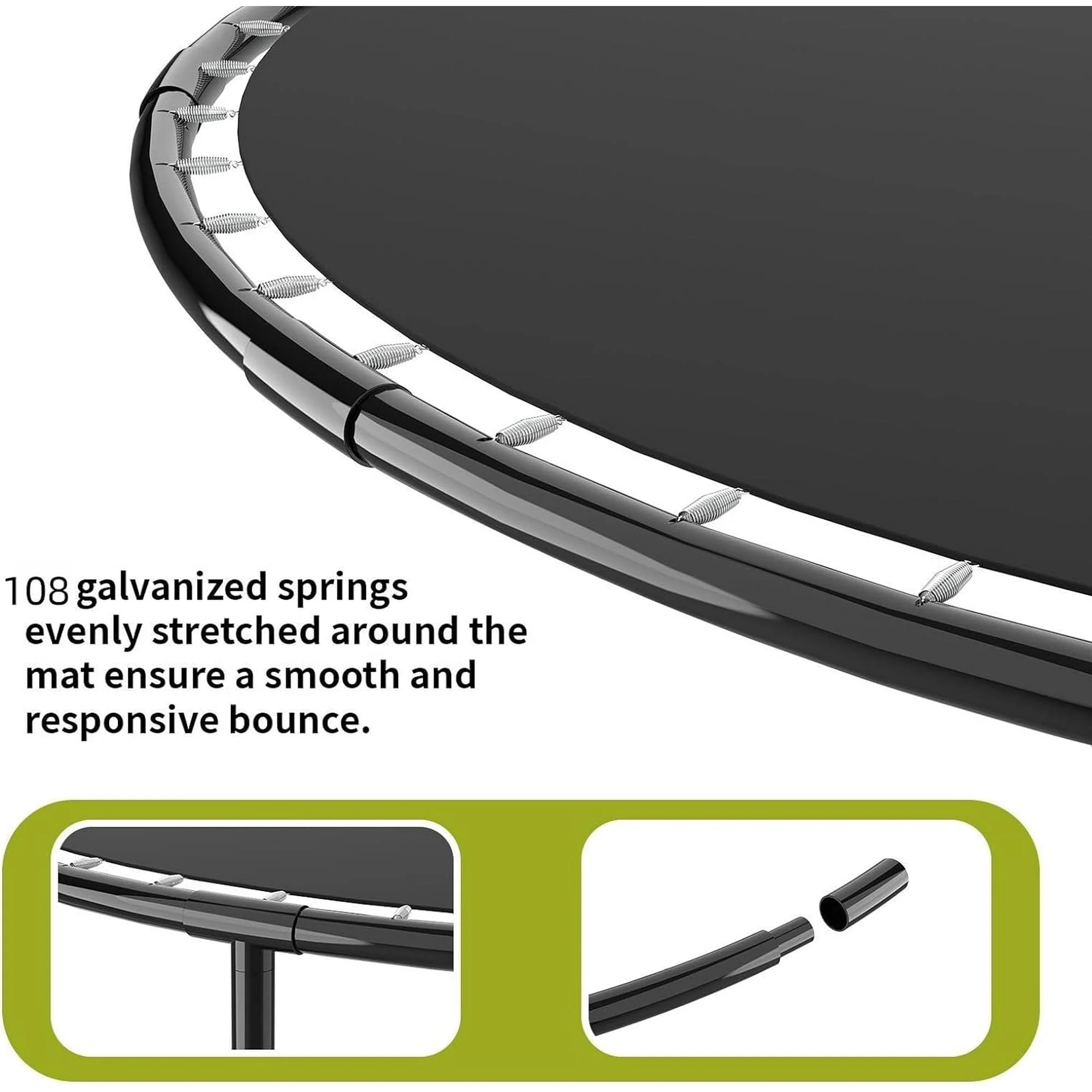 Soges 12FT Trampoline with Slide for Kids and Adults Outdoor Trampoline with Ladder and Safety Enclosure Net Pumpkin Trampoline with Curved Poles