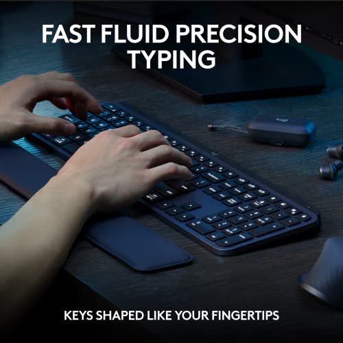 Logitech MX Keys S Combo - Performance Wireless Keyboard and Mouse with Palm Rest, Customizable Illumination, Fast Scrolling, Bluetooth, USB C