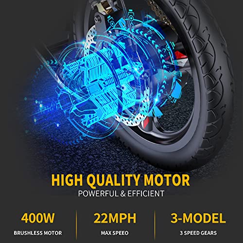 EBKAROCY Ebikes for Adults, 400W Motor 22MPH Max Speed, 14” Tire, 48V 15AH Removable Battery for Electric Bike, Multi-Shock Absorption, City Commuter