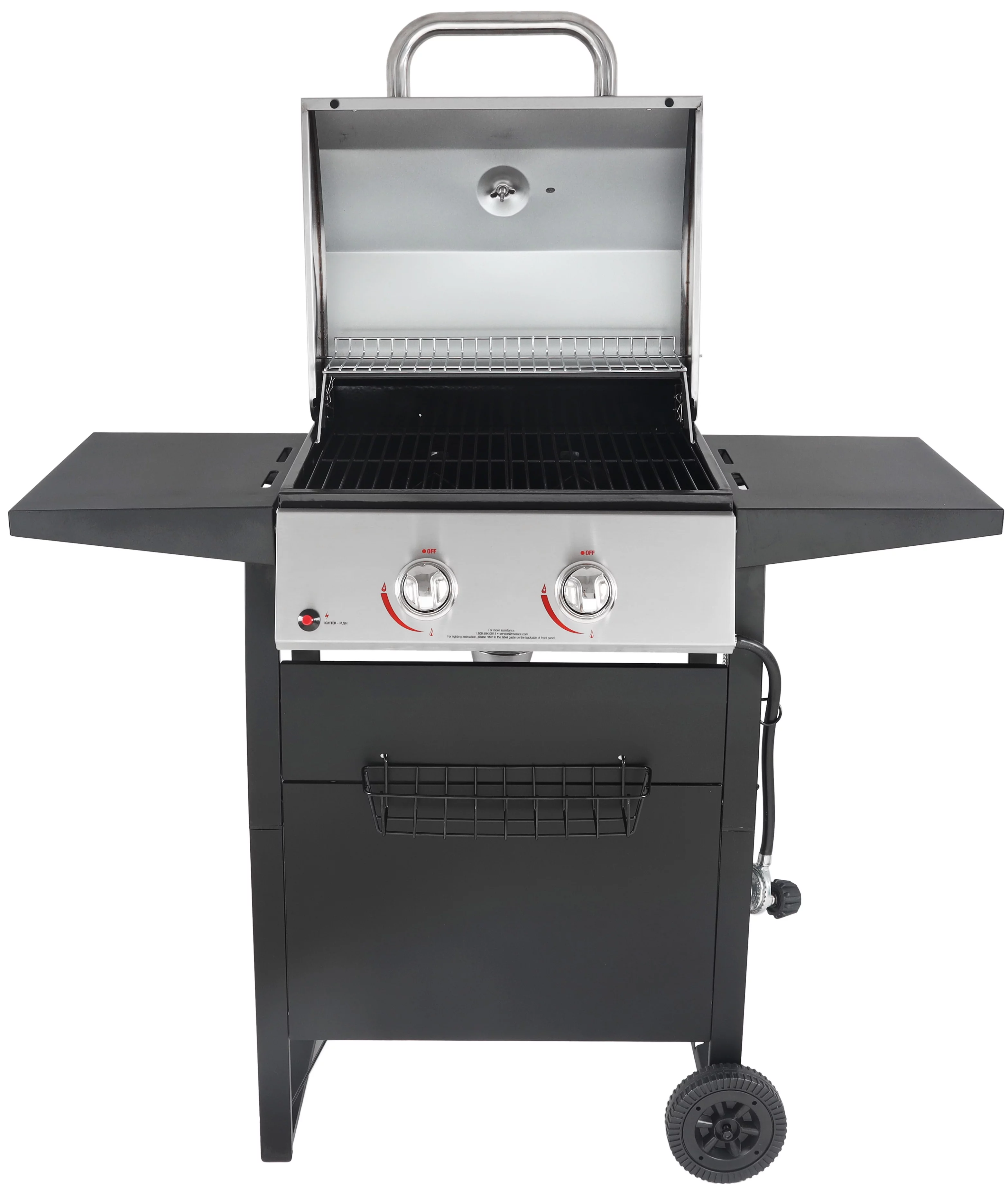 RevoAce 2-Burner Space Saver Propane Gas Grill, Stainless and Black, GBC1705WV