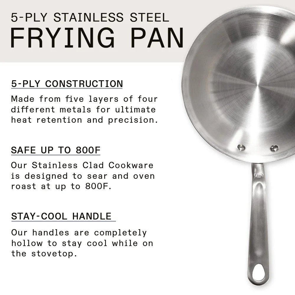 Made In Cookware - 8-inch Stainless Steel Frying Pan - 5 Ply Stainless Clad