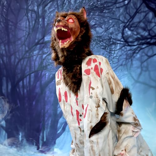Haunted Hill Farm 5.9 ft. Animatronic Lurching Woman by Tekky, Halloween Animatronic, Scary Indoor House Prop & Decoration