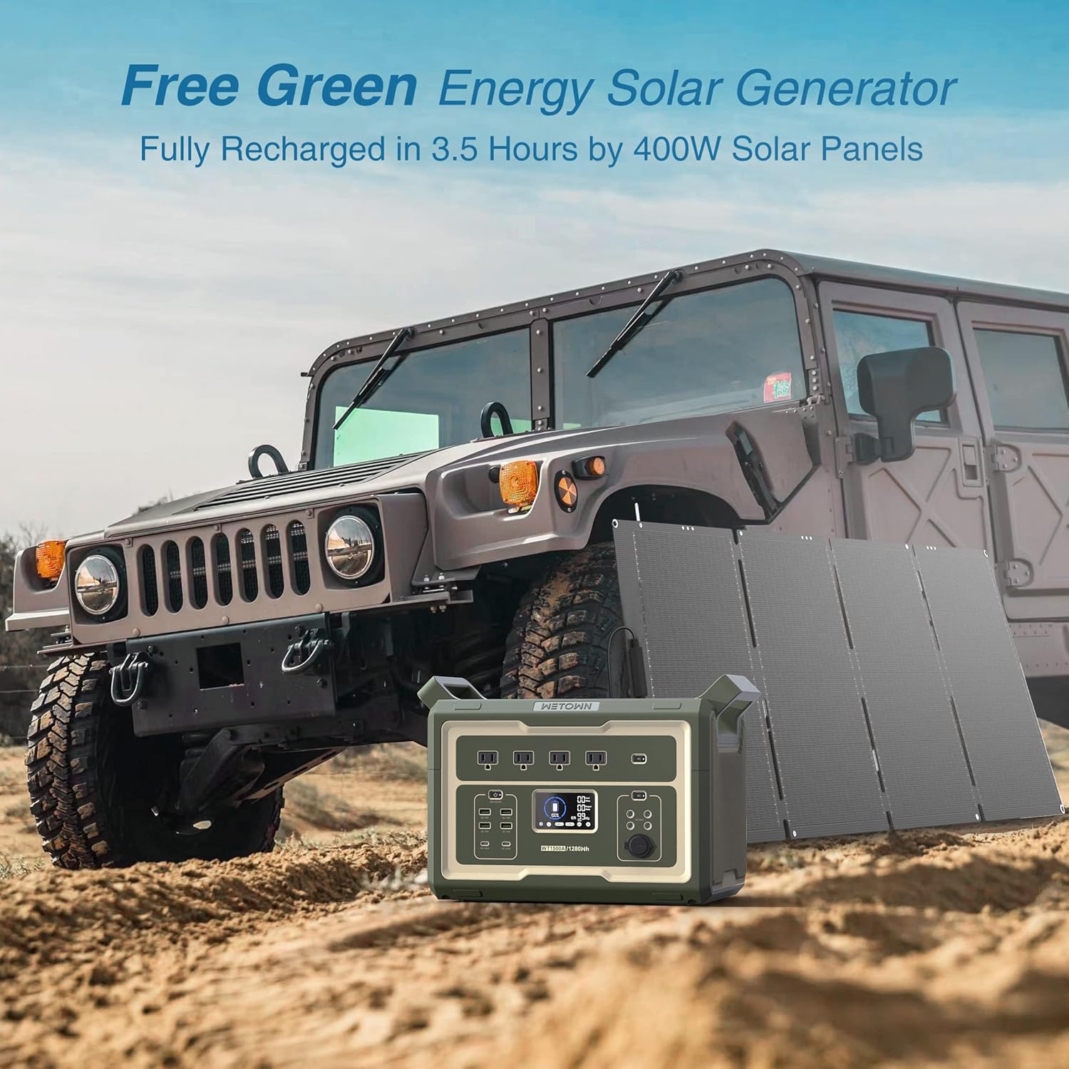 Power Station Solar Generator 1280Wh UPS Battery LiFePO4 Power Station Portable Solar Powered Generators