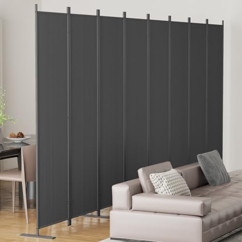 Helios&Hestia 8-Panel 6 ft Tall Indoor Folding Room Divider, Portable Privacy Screen, Freestanding Partition Separator