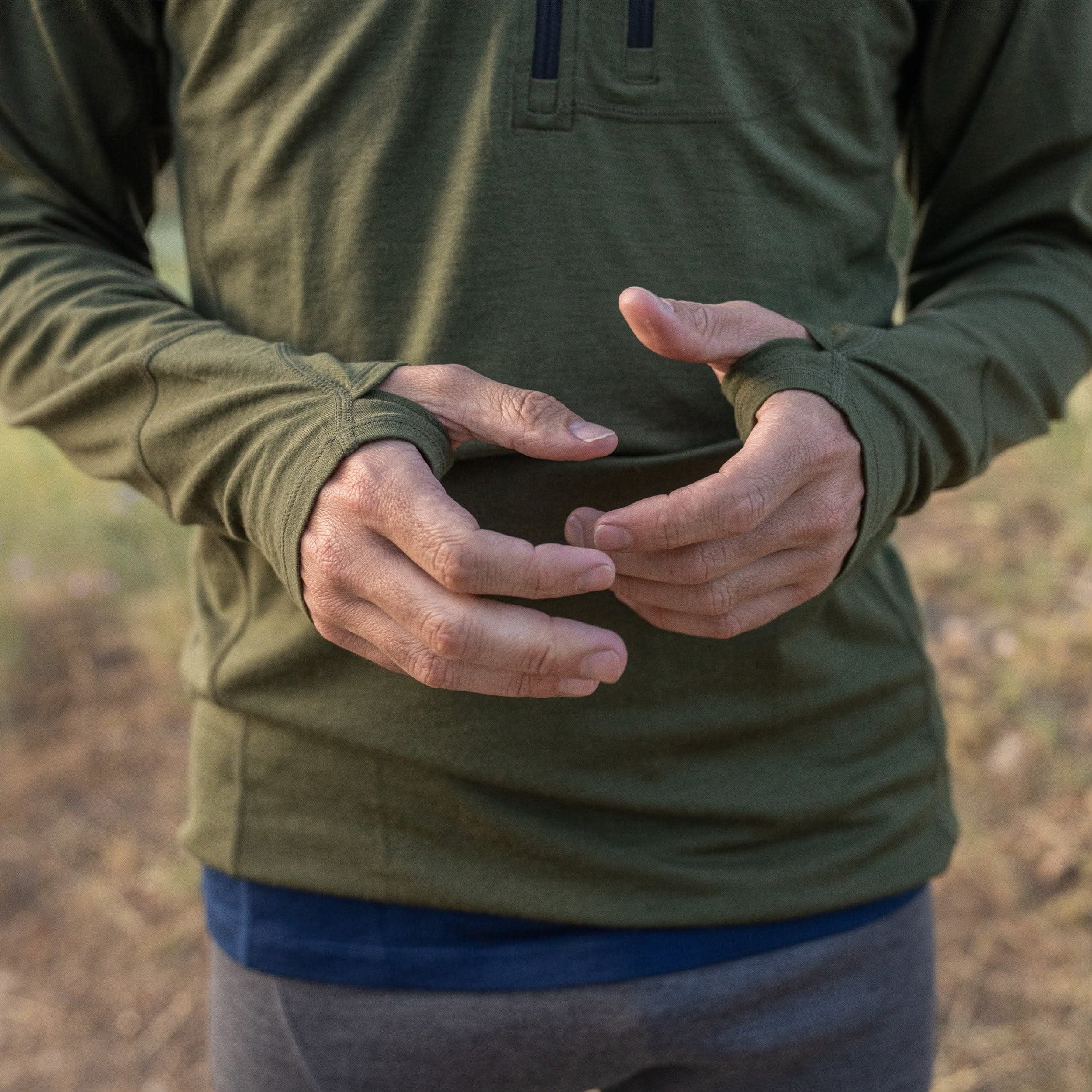 Men's Wool 1/4 Zip Merino Sun Hoodie - Microweight