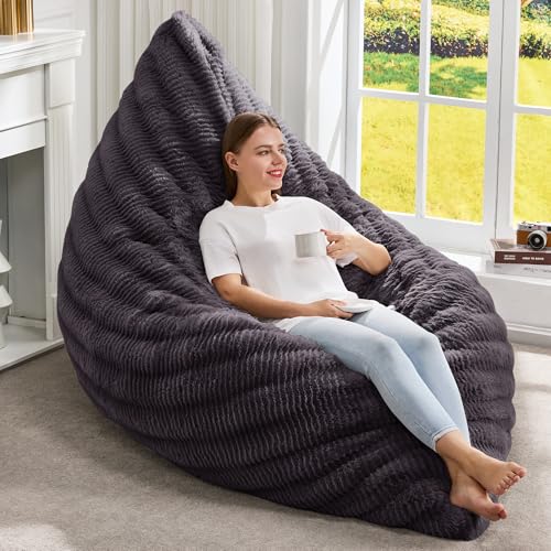 Hobestluk 3 in 1 Bean Bag Chair Giant Bean Bag Chairs Convertible Bean Bag Floor Cushion with Machine Washable Cover