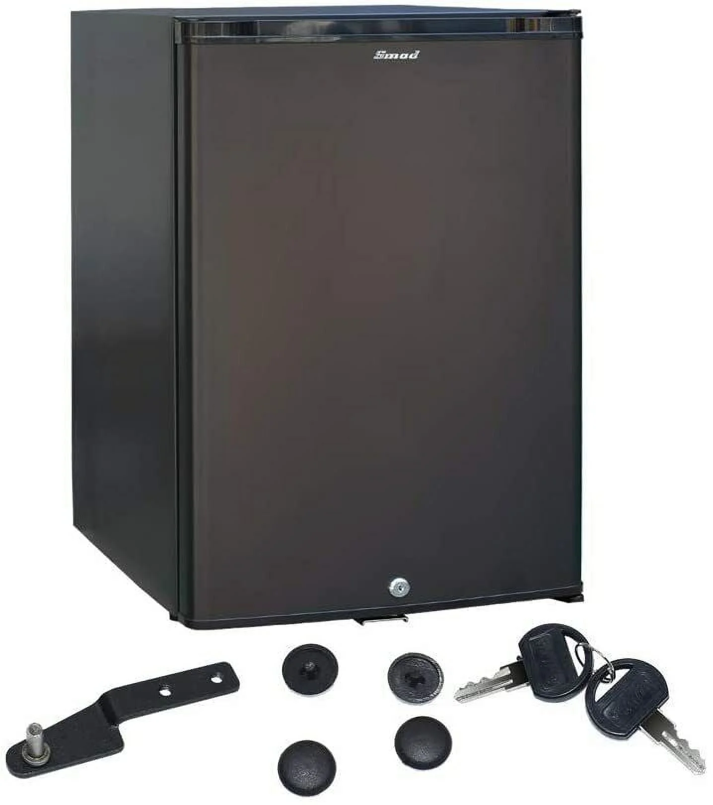SMETA 1.7 Cu ft Portable Absorption Mini Fridge No Noise with Lock, Adjustable Foot, Reversible Door