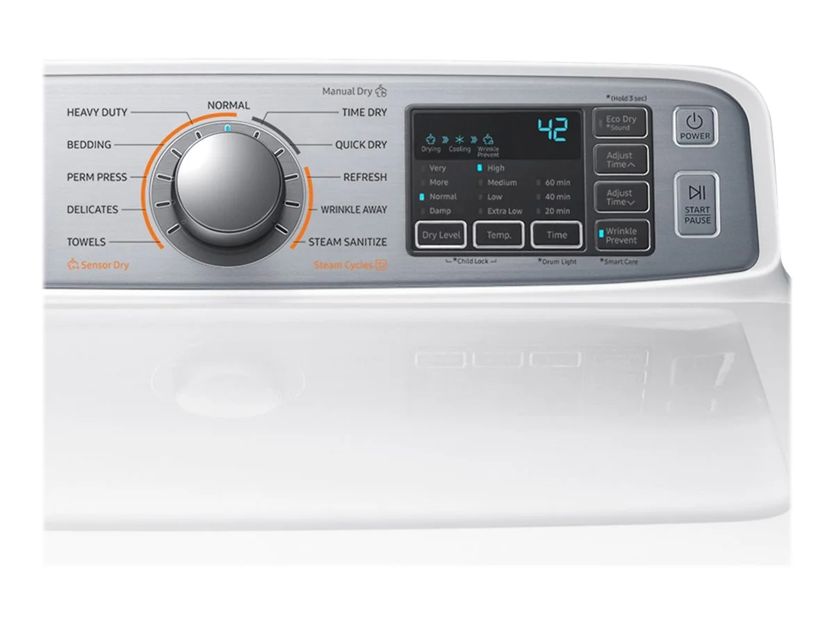 Samsung DVG50M7450W - Dryer - width: 27 in - depth: 30 in - height: 45 in - front loading - white