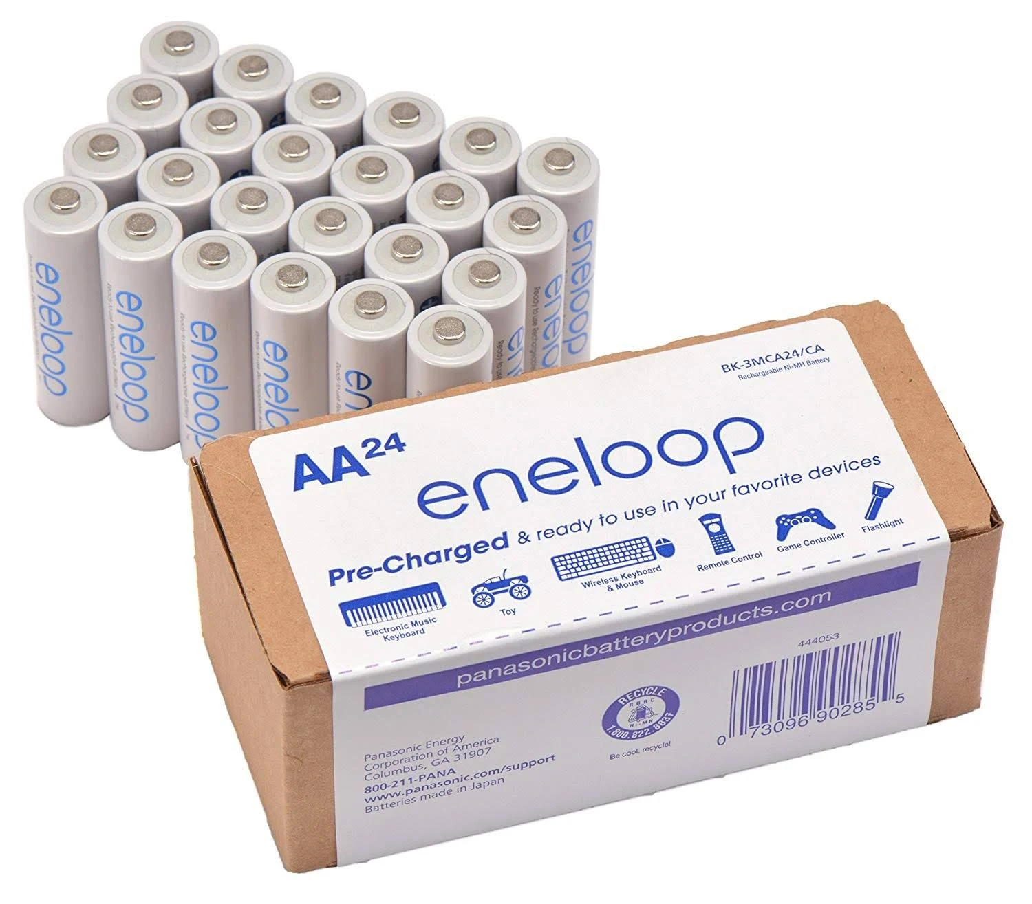 Panasonic BK-3MCA24/CA Eneloop AA 2100 Cycle Ni-MH Pre-Charged Rechargeable Batteries 24 Pack